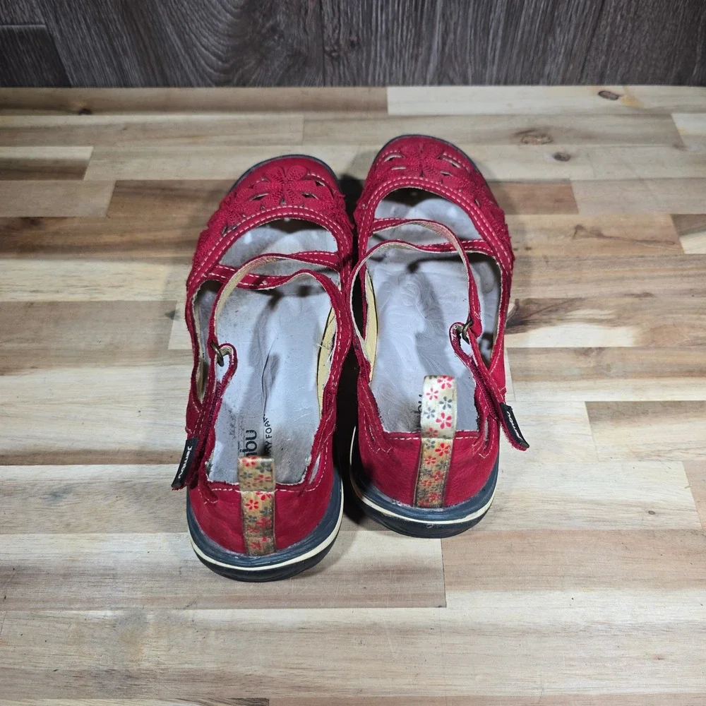 Jambu Red Floral Cutout Mary Jane Loafers - Picture 12 of 15